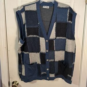 Oversized Vintage Patchwork Vest